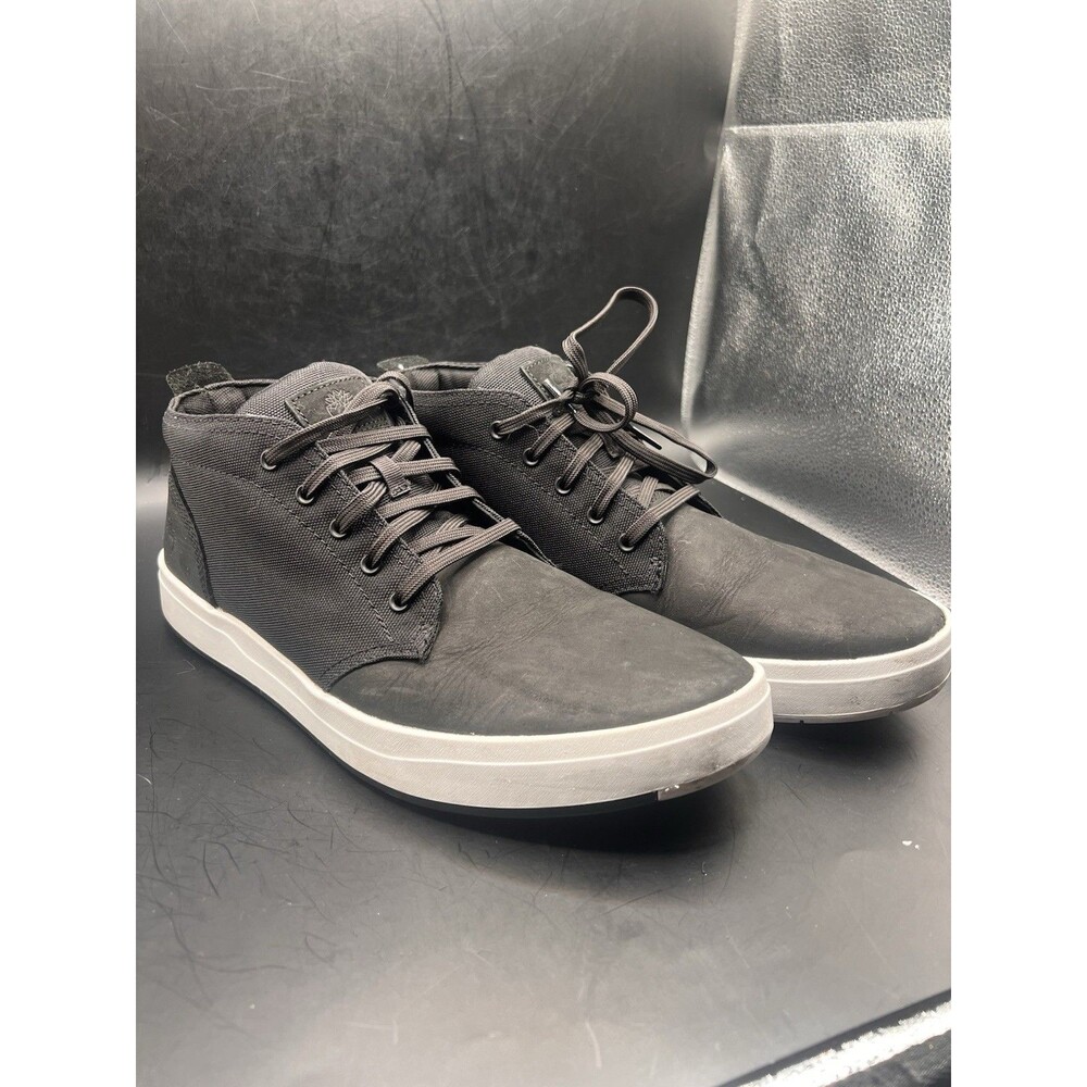 Timberland Men Davis Square Chukka Lace Up Leather Cordura Black Shoe Size 11
